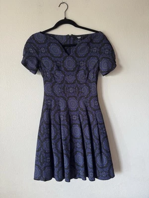 Vestido Versus Versace Mujer Talla 38 Azul Negro Estampado Plisado Glamour Corto Noche Foto 1 de 4