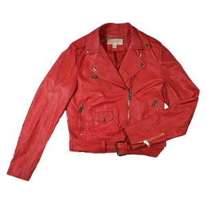 Michael Kors Motorradjacke rot Lammleder Größe S - Bild 1 von 5