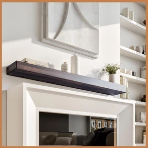 Fireplace Mantel Shelf 60 Inch - Natural Wood Mantles for Over Fireplace - Ha... - Picture 1 of 7