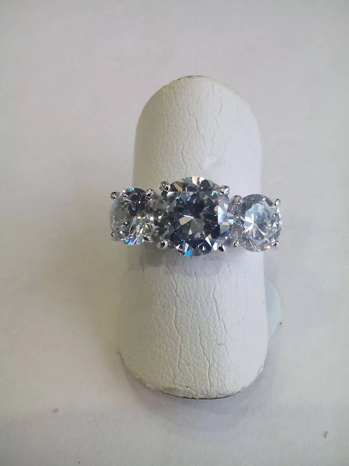 Anello donna Trilogy  argento 925,zirconi bianchi mis 16 idea regalo Ring Silver - Immagine 1 di 1