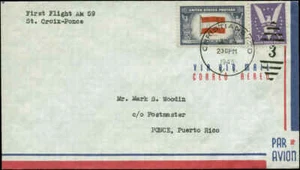 CAM 59W3 Christiansted, VI nach Ponce, PR 6.4.45 Caribbean-Atlantic Airlines - Bild 1 von 2