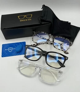 Womens Glasses Anti Blue Light Filter UV Block Reading Gaming Computer 3 Pairs - Picture 1 of 5