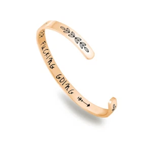 Keep Going Bracelet Inspirational Jewelry Stainless Steel Engrave Encouragemene - Picture 1 of 25