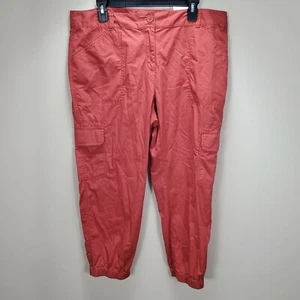 Loft Outlet Cargo Jogger Coral Pants womens 14P pockets - Picture 1 of 9