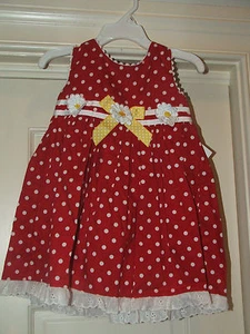 VESTIDO LUNARES ROJO Y BLANCO TALLA 2T POR BLUEBERI VENTA AL POR MENOR $24.00 - Imagen 1 de 2