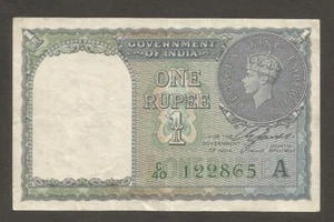 India 1 Rupee 1940; EF; P-25d; BNB-B151d; King George VI; Coin; Letter "A" - Picture 1 of 2