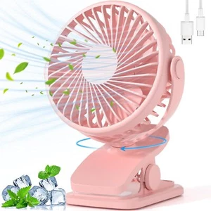 Portable Clip on Fan, 360° Rotate Battery Operated Stroller Fan, 3 Speed Quiet - Picture 1 of 8