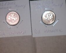 2-1952/2002 Brilliant Uncirculated Canadian Pennies 1 Magnetic and Non 1 Magnet 