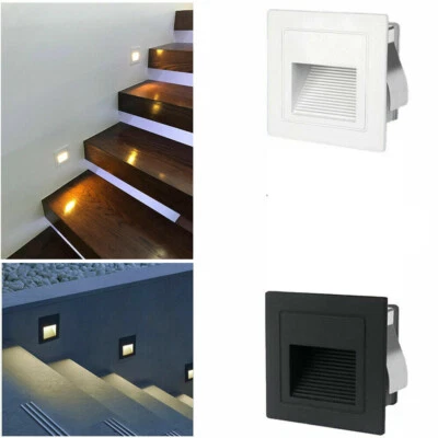 1-12xLED Wall Stair Night Recessed Light IP65 Waterproof Pathway Corner Lamp - Image 1 of 4