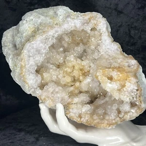 "Racimo de cristal de cuarzo dorado de calidad geoda grande de 8-1/4"" hierro citrino KY - Imagen 1 de 11