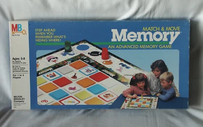 Vintage Match & Move Memory Game Advanced Milton Bradley 1986 Complete - Image 1 of 4