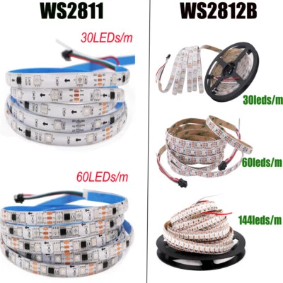WS2812B WS2811 IC Adressierbar 5V 12V LED Streifen Stripe RGB 5050 Leiste Licht - Bild 1 von 4