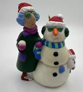 MAXINE AUTORRETRATO MUÑECO DE NIEVE SELLO RECUERDO ADORNO DE NAVIDAD 2000 - Imagen 1 de 8