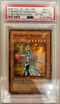 Yu-Gi-Oh! 1ST ED. PSA 10 GEM-MT 'Cybernetic Magician' CRV-EN016 ~SUPER RARE~ - Image 1 of 3