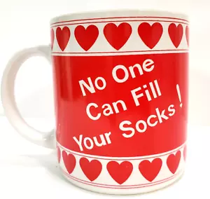Taza San Valentín Vintage Enesco NADIE PUEDE LLENAR TUS CALCETINES Corazones 8oz 1986 Usada en Excelente Condición - Imagen 1 de 6