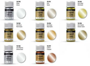 Vallejo LIQUID GOLD SERIES 35ml BOTTLES COMPLETE RANGE YOUR CHOICE - Picture 1 of 9