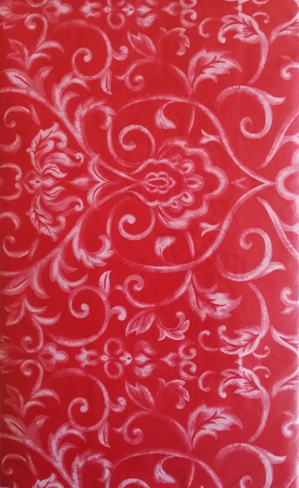Floral Swirl Damask Vinyl Flannel Back Tablecloth Various colors and Sizes - Image 1 of 1