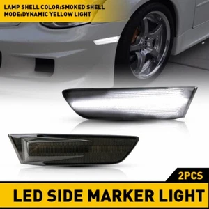 White LED Front Bumper Side Marker Lights For Nissan 44964 Skyline V35 Coupe EW - Picture 1 of 11