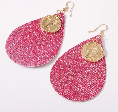 Bohemian BOHO Dangle Drop Earrings Ear Hook Hippie Coin Cowgirl Holiday gift - Image 1 of 4