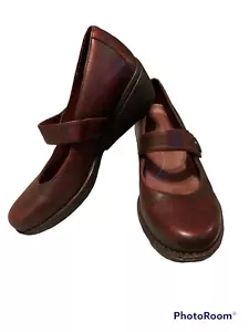 Zueco de cuña baja DANSKO para mujer marrón Mary Janes talla 38/EE. UU. 7 rojo - Imagen 1 de 11
