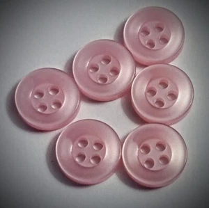 1/2" 4-Hole Pink Dress Shirt Buttons - Picture 1 of 4
