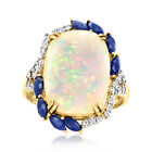 Ross-Simons Ethiopian Opal &amp; Sapphire Rng w Diamonds in 14k Gold Size 9