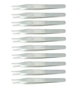 10 pcs Adson Tissue Forceps Surgical/Medical Instruments SS 4.75" Serrated - Picture 1 of 1