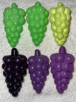 Lot Of 6 Toy Pretend Play Fake Food Purple & Green Grapes Plastic - Image 1 of 4
