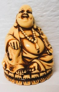 Vintage Handgeschnitzte Budda Figur Beige Made In Italy - Bild 1 von 5