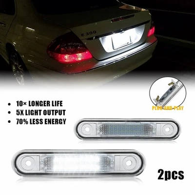 For 1993-1997 Mercedes-Benz W202 C-Class LED License Plate Lights A1248200256 - Image 1 of 4