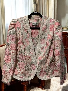 Blazer Victoriano Vintage Años 80 Colección Nah Nah Talla 10 Botones Encaje Floral I10 - Imagen 1 de 7