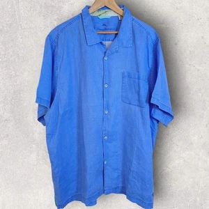 camicia uomo Tommy bahama 100% lino manica corta, XXL - Foto 1 di 4