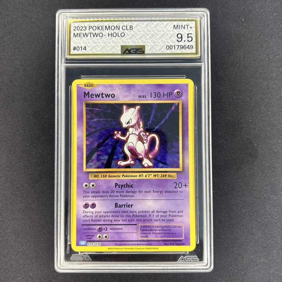 Mewtwo 014/034 2023 Trading Card Game Classic Holo AGS Graded 9.5 Mint + - Image 1 of 2