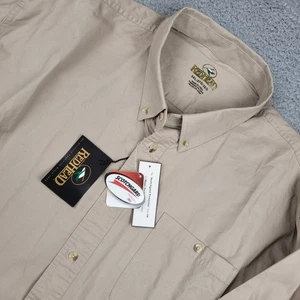 RedHead Mens 3XL Button Down Shirt Long Sleeve Scotchgard Tan Casual NWT - Picture 1 of 6