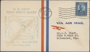 U.S.1932. Akron Flight, First Direct Flight, Sunnyvale - Picture 1 of 1
