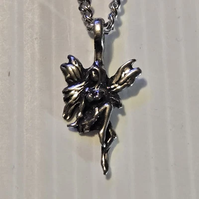 HADA PELTRE COLGANTE ENCANTO /18"-24" COLLAR CADENA ACERA INOXIDABLE Foto 1 de 4