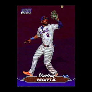 2024 Topps Stadium Club Starling Marte Chrome Purple Refractor #131 Mets /75 - Picture 1 of 2