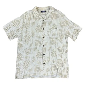 John Ashford Hawaiian Floral Shirt Short Sleeve Beige Mens XL - Picture 1 of 8