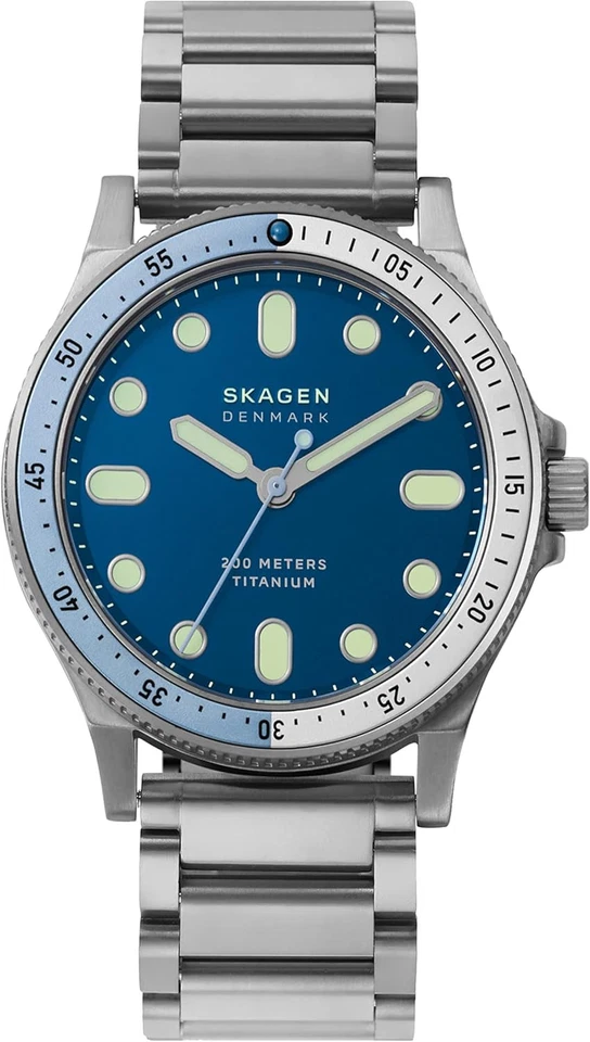 SKAGEN Fisk Titanium SKW6717 42mm Limited Edition Blue Dial Men's Watch