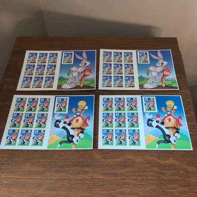 4 MNH Looney Tunes Sheets.  32 cents 1997 & 98 - Image 1 of 4