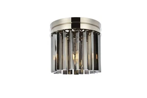 Elegant Lighting 1208F12-SS/RC Sydney 3 Light 12"W Flush Mount - Nickel - Picture 1 of 12