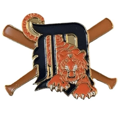 Vintage 1998 MLB Detroit Tigers Logo Crossed Bats Souvenir Pin - Image 1 of 2