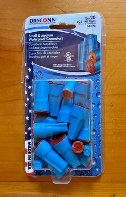 Dryconn 62024 Small/Medium Waterproof Connectors #22-#8 AWG Qty 20 - Image 1 of 2