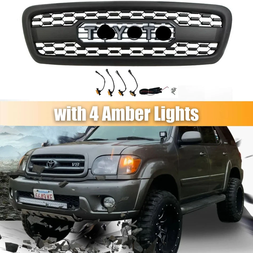 For 20012002 2003 2004 Sequoia Front Bumper Upper Grille W/Leds Upgrade Foto 1 de 4