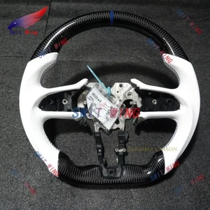 Carbon Fiber Steering Wheel White Leather For INFINITI Q50 Q60 2018-2024 - Picture 1 of 2