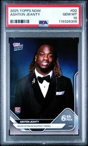PSA 10 Ashton Jeanty 2025 Topps Now NFL Draft #D-2 Las Vegas Raiders RC Low Pop - Picture 1 of 3