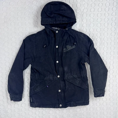 Chaqueta The Hundreds Para Hombre S Envejecido Negro Denim Con Capucha Abrigo Utilitario Invierno Foto 1 de 4