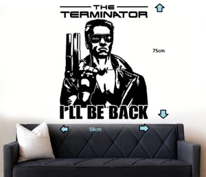 Pegatina/calcomanía de arte de pared cotización de decoración gráfica Terminator I'll Be Back - Imagen 1 de 7