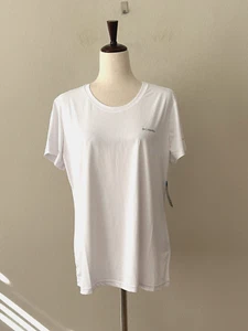 NWT! Columbia Women's Sz M Hike Short Sleeves Crew Neck T-Shirt Top White - Picture 1 of 6