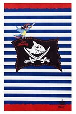 Kinderteppich- Der Pirat "Captin Sharky" Flagge mit streifen Blau Spielteppich 